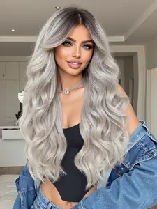 Women's Long Curly Wig, 24 Inch Synthetic Hairpiece with Bangs, Machine Made, Suitable for Any Occasion, Summer Wear