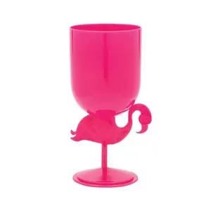 14 oz. Flamingo Reusable BPA-Free Plastic Goblets - 12 Ct.