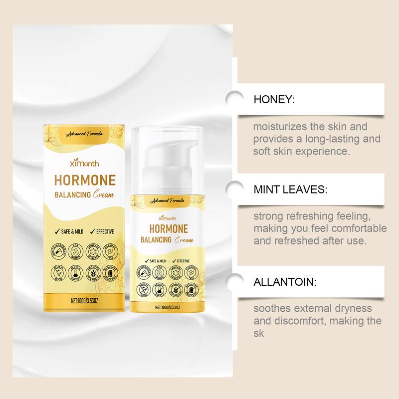 Natural Progesterone Hormone Balance Cream for Women, Bioidentical Micronized Formula, Dermatologist-Tested Cosmetic Moisturizer for Menopause & Menstrual Comfort