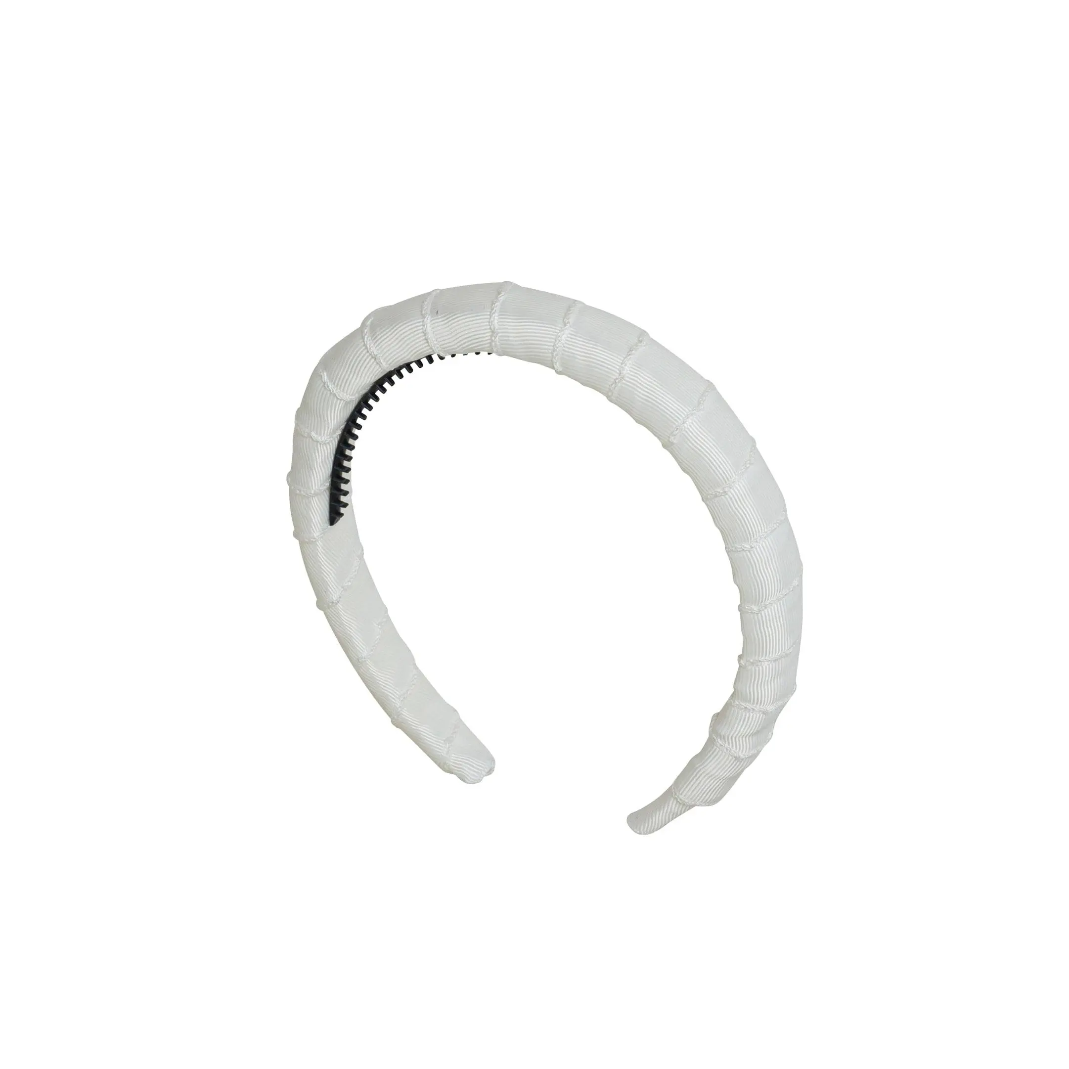 Puffed Moonstitch Headband - White