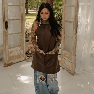 Cocoa Brown Leather Apron - 100% Bleach Proof