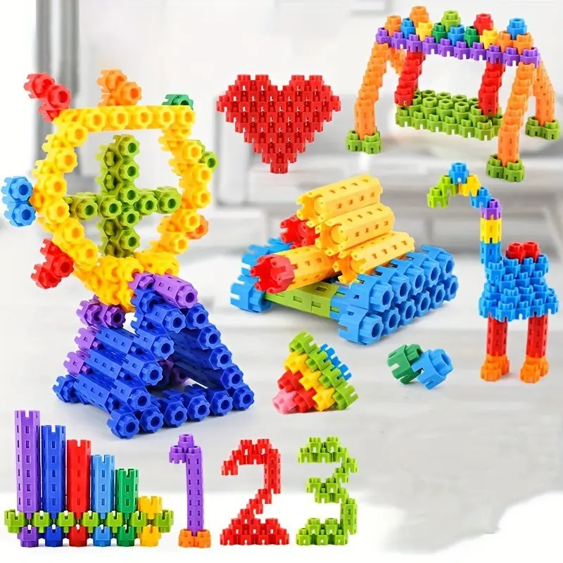 200pcs Hexagonal Fun Building Blocks Toy Set, Educational Creative Assembly Toys for Kids over 3 Years, Stimulate Creativity & Imagination, Stem Building Blocks, Building Block Kit