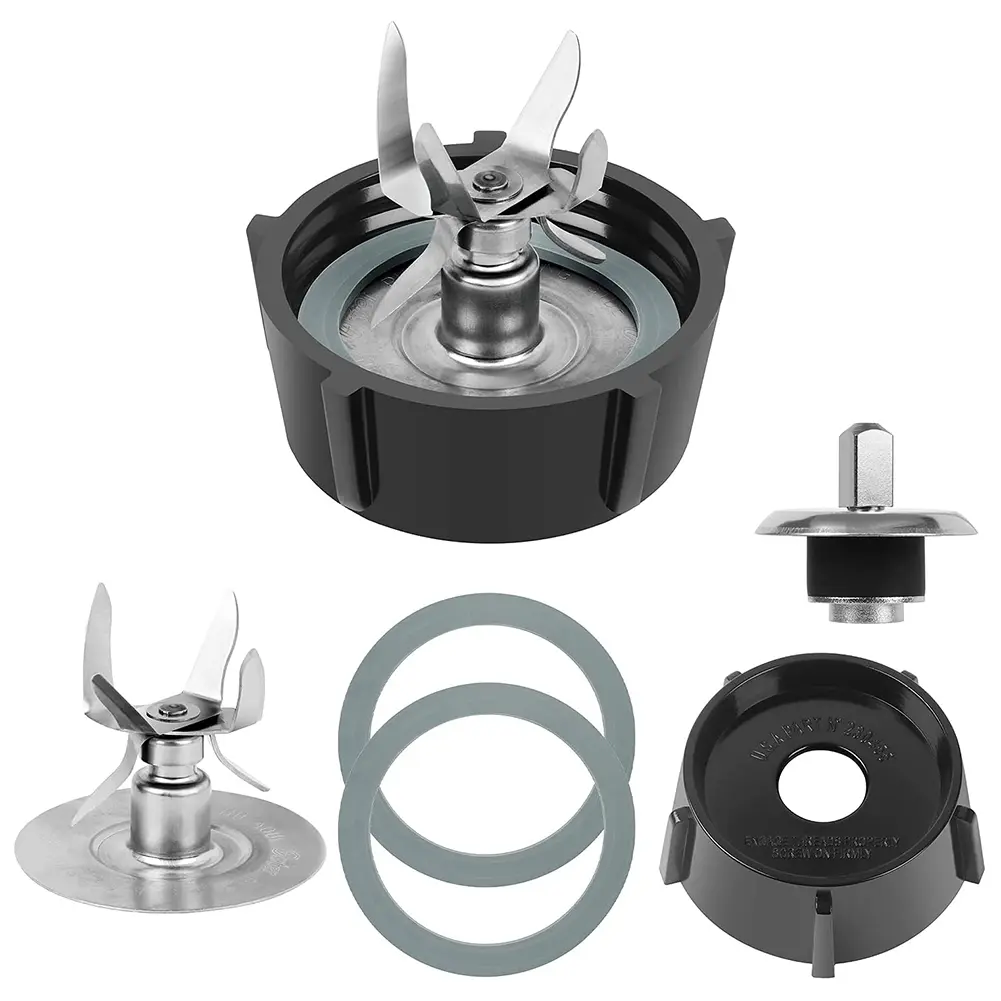 Oster Osterizer Blender Jar Bottom Replacement Kit - Stainless Steel Reversible 6-Point Blade 4980, Coupling Stud Pin, 2 Seal Gaskets, Jar Base 4902, Leak Proof, Ice Crusher, Dishwasher Safe, Smooth Blend for Overworked Blenders