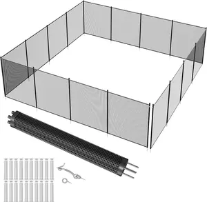 【GARVEE】4x48FTMesh Pool Fence Gate with Steel Aluminum Pipe Frame ,Pool Safety Fence Gate Kit for Inground Pools Easy DIY Installation