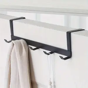 no-install over door hook, metal door hanger, 5-hook organizer, no-drill, bedroom/bathroom/entryway storage, Storage Hooks, clothes/bags/scarves hanger, space-saving, home organizer, practical gadget