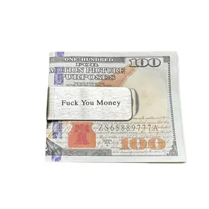 Money maker wallet Cash Money Clip – Stainless Steel, Funny Quotes “Fuck You Money / Cash is King”, Perfect Gift for Men