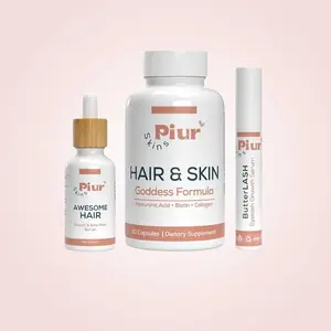 Pro Glow Pack Beauty Essentials Set for Skin Care & Health - Organic Eyelash & Hair Growth Serums, Hair & Skin Goddess Formula - Certified Organic