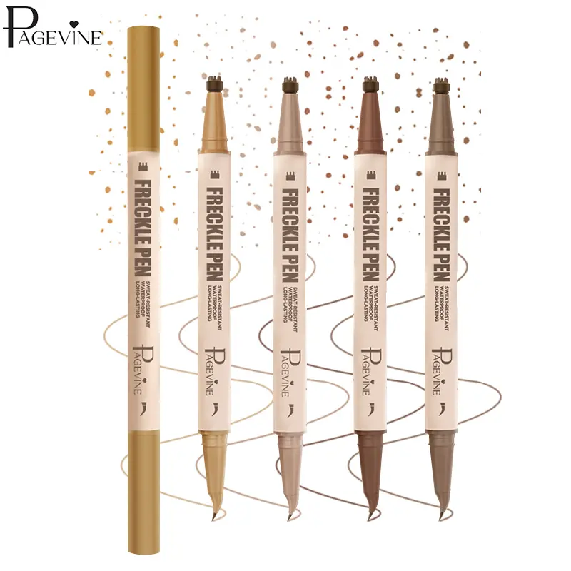 Dual End Freckle Stamp Pen with Eyeliner, Six Point Dot Design for Realistic Freckles, Waterproof Long Lasting Makeup Tool, Easy Application for Beginners Natural Skin Finish Party Travel Use.