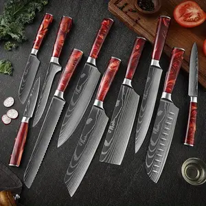 5-10Pcs High-end Forged Stainless Steel Kitchen Knife Set, Chef Multi-Purpose Boning Fruit Carving Paring Knives, Sharp Durable Ergonomic Blades for Home Restaurant Outdoor Camping