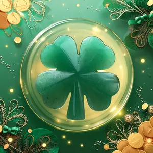 [green aventurine clover] 1pc crystal green aventurine four leaf clover carving crystal crafts - home desktop decorations - mother's day valentine's day st. patrick's day holiday gifts