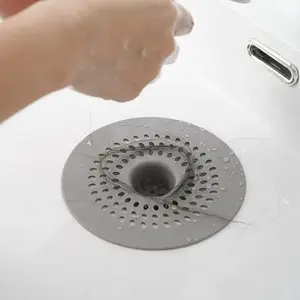 Silicone Drain Filter for Shower and Kitchen Sink, Easy Installation, and Options, Round Design with Drain Holes, Drain Cover