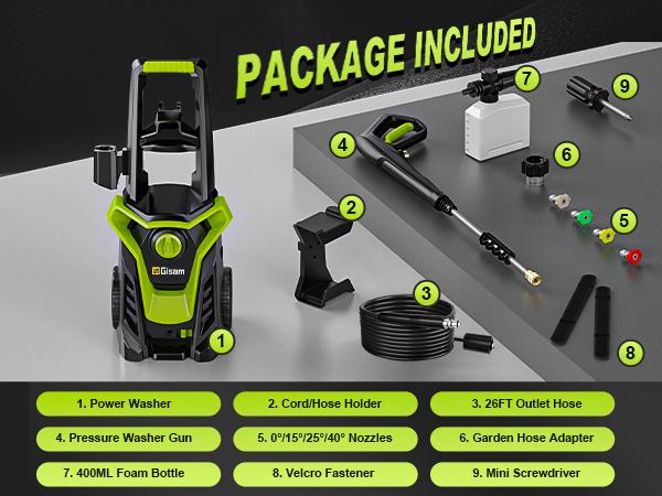 Gisam 4800PSI 1800W Electric High Pressure Washer Car Washer Gun Garden Washing Water Wash Spray Gun 180° Adjustable Nozzle Gisam 4800PSI 1800W Electric High Pressure Washer Car Washer Gun Garden Washing Water Wash Spray Gun 180° Adjustable Nozzle