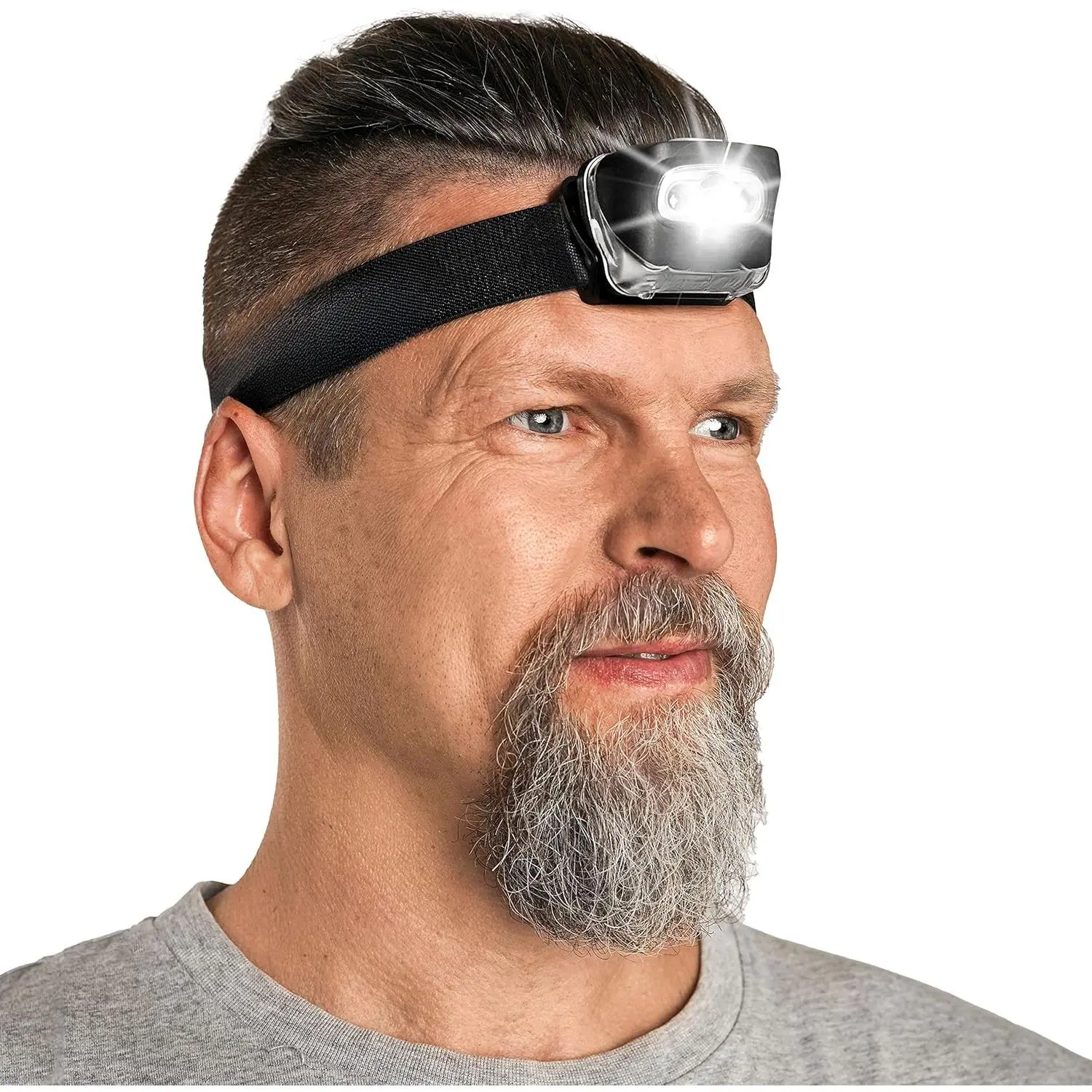 LED Headlamp Flashlight for Adults & Kids, Running, Camping, Hiking Head Lamp with White & Red Light, Comfortable Headband, Lightweight & Waterproof, 3 AAA Batteries