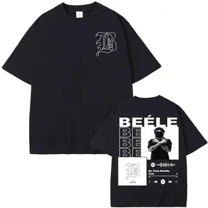 BEELE Borondo Album Graphic T-Shirt - 100% Cotton Aesthetic Classic Menswear Cargo Print Hip Hop Short Sleeve Sports Top