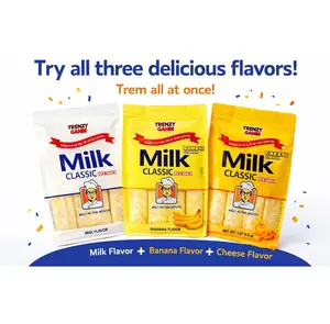 Milk Rice Snack Variety Pack – 3 Flavors (Milk, Banana & Cheese), Non-Fried Crispy Korean Rice Snack, Individually Wrapped Kids School Snack, Melt-in-the-Mouth Rice Crackers