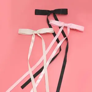 Long Bow Satin Hair Clips