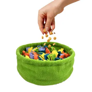 Colorful Rainbow Dog Snuffle Mat, Interactive Slow Feeder and Scent Training Bowl, Durable Polyester Material with Drawstring for Fun Mental Stimulation