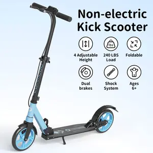 Commugo T2 Kick Scooter for Kids Age 8+, Teens, Adults, Dual Suspension Foldable Lightweight Scooter with 8 Inch Big Wheels, Hell a Grip, Max Load 240 LBS Wide Deck tiktokshopspringglowup summerwins,summerwins