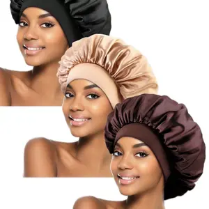 Dream Beauty Soft Satin Sleep Caps multicolor Pack of 3