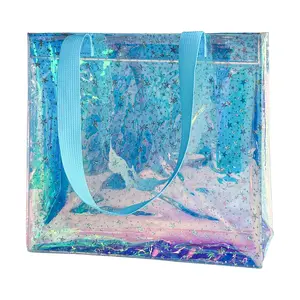 1PCS Clear Printed Star HandBag Versatile Waterproof,Embossed Work Bag,Shoulder Tote Gift Bag for Women
