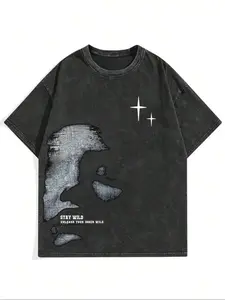 Men's Regular Fit Washed T-shirt, Faded Graphic Tee, Retro Style Shirt, Classic Shirt, Vintage Top, Oversized Washed Cotton Tee for Men & Women Ash Trevino Merch