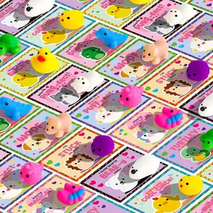 Valentines Day Cards for Kids School - 30 Pack Mini Mochi Squishy Valentines for Class,Cute Animal Squishy Fidget Toys, Valentine Day Gifts for Classroom, Party Favors for Girls Boys & classmates
