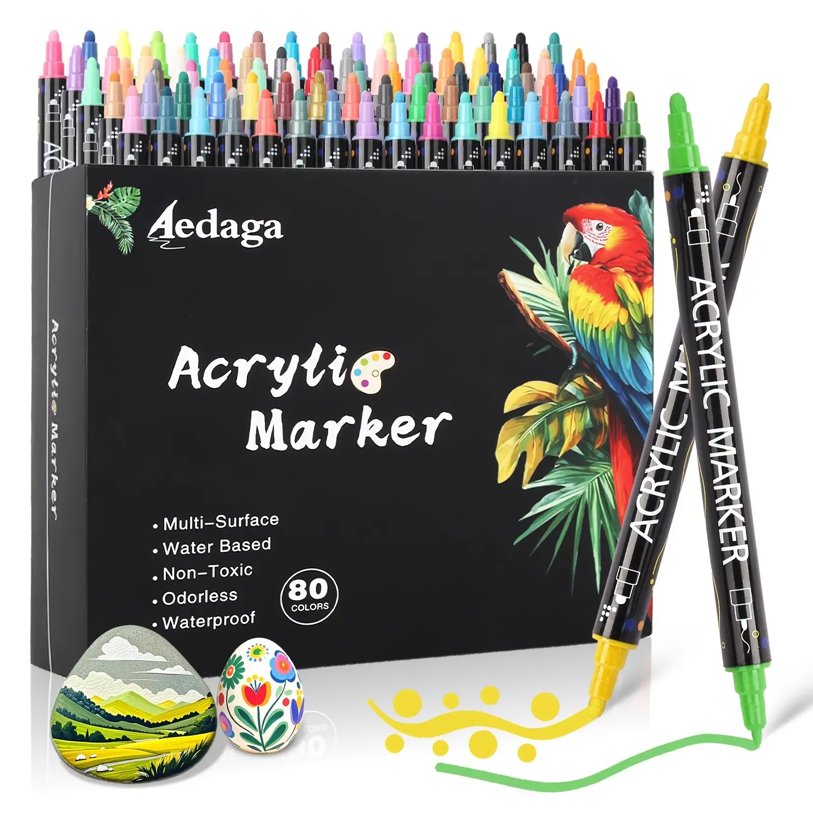 48/60/80 Color Acrylic Paint Marking Set: Quick-drying, High Quality And High Coverage, Suitable for DIY Crafts, T-shirts, Rocks (artist Grade)