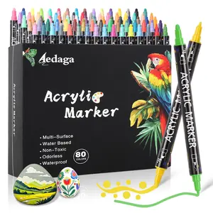 48/60/80 Color Acrylic Paint Marking Set: Quick-drying, High Quality And High Coverage, Suitable for DIY Crafts, T-shirts, Rocks (artist Grade)