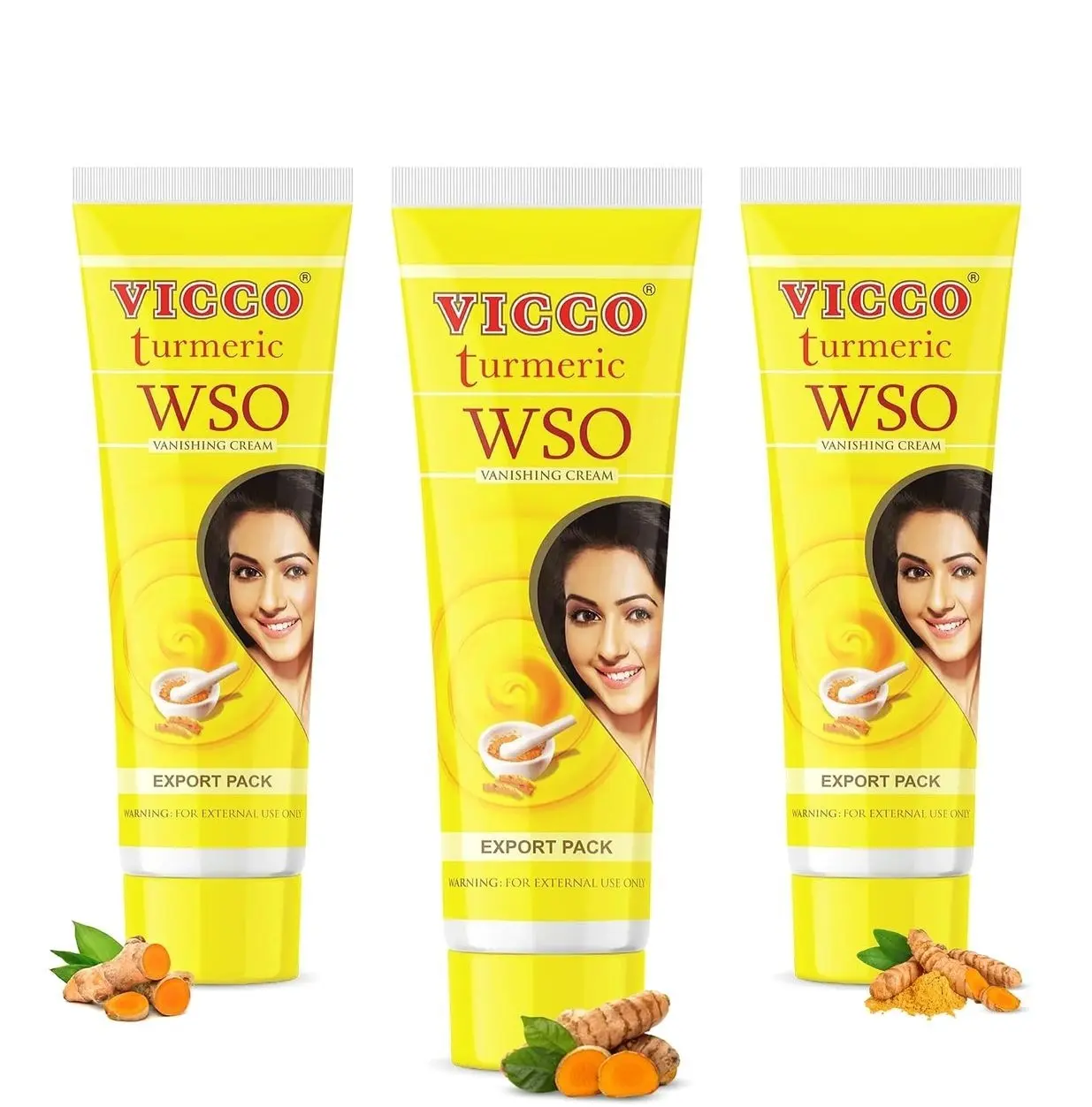 Turmeric WSO Vanishing Cream 70 Year Legacy of Ayurveda, with Turmeric for Daily Skincare, Lightweight Formula, Vegan, 100% Natural – 2.82 oz (3 Pack)