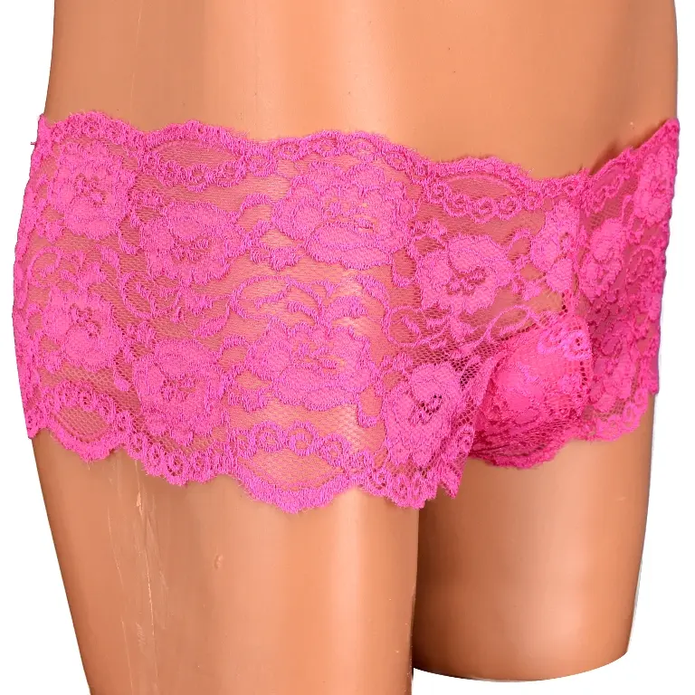Hot Pink Lace Pouch Panty Gender Affirming Underwear for Transgender and Crossdresser