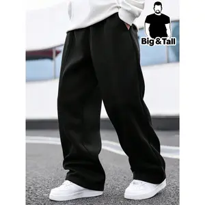Men's Black Wide Leg Sweatpants | Y2K Streetwear Casual Lounge Bottoms