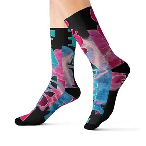 Vibrant Personlized Name Socks, Fun Colorful Socks for Gifts, Graphic Crew Socks, Unique Fashion Accessories, Everyday Wear