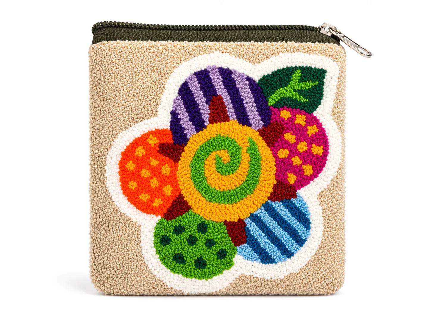 Wayuu Coin Purse for Women, Handmade Artisanal Floral Crochet Mini Bag with Zipper, Small Pouch for Cards & Keys, Wallet