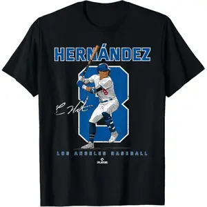 Number and Portrait Kike Hernandez Los Angeles MLBPA T-Shirt