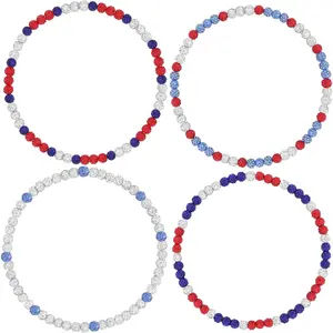 4 PCS Baseball Beaded Chain Necklace for Men,Bling Ice Collection Baseball Necklace Gifts for Boys,Diamond Rhinestone Discoball Baseball Dirp Accessories Necklace Gifts for Baseball Team Lovers