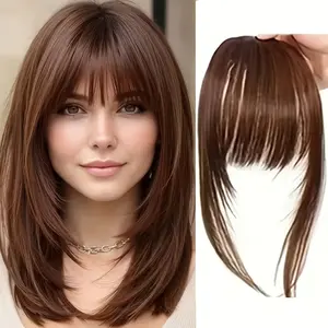 French Waterfall Bangs Wig for Women, Elegant Design, Ideal Daily Wear, Easy to Wear, Seamless Attachment, Multifunctional Hair Accessory
