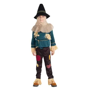 Scarecrow Costume Dress For Kids | Classic Harvest Outfit with Hat, Top, Pants & Rope Belt - Boys Costume For Halloween, Role Play , Pretend Play Fun, Theme Party & Cosplay Costume Party