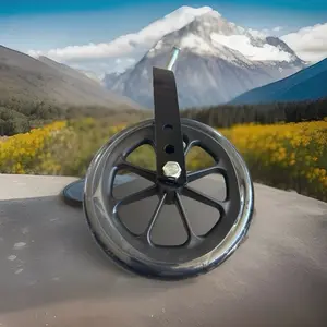 Wheelchair Accessories Caster Assembly with Aluminum Front Fork, Installing 6 Inch Solid Caster. Fit for Front Wheel Installation of Most Manual Wheelchairs and Children's Wheelchairs