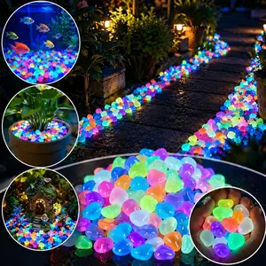 3000 Glow in The Dark Landscape Pebbles, Multi Color Luminous Outdoor Stones for Garden Border, Aquarium, Yard Pathway, Bonsai Soil Cover, Fish Tank, Flower Container, Party Event, Micro Landscape, Durable Supplies