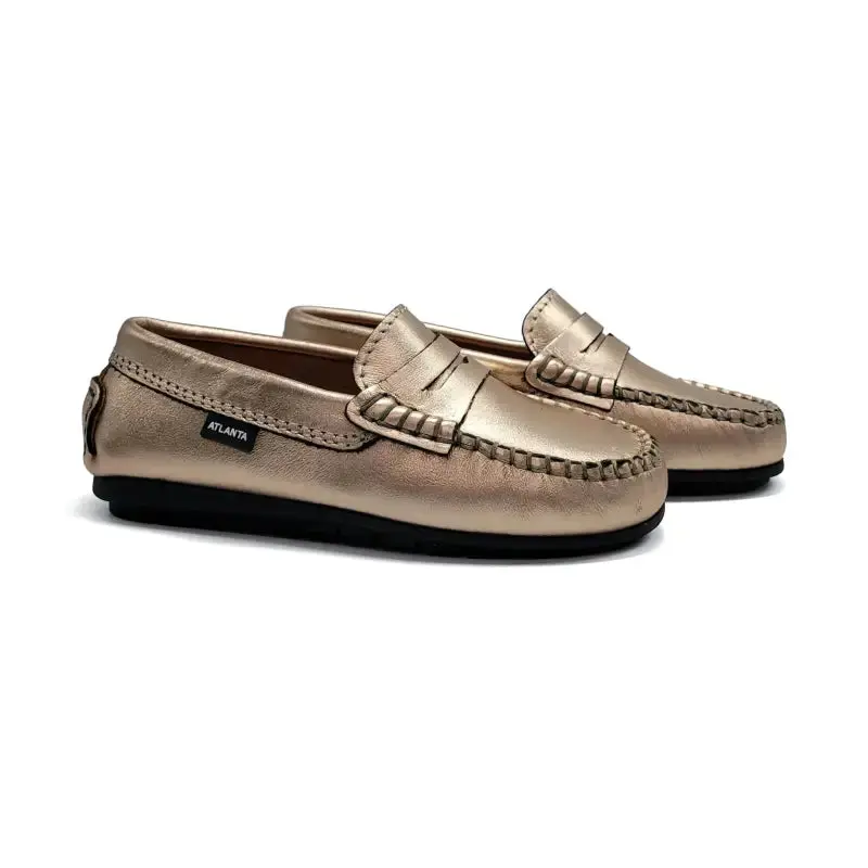 Atlanta Mocassin Rose Gold Penny Loafer