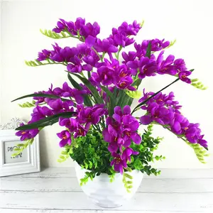 9 Heads Artificial Flowers Orchid Flower Household Wedding Flower Arrangement Flower Art Orchid Wedding Decoration Silk Flower Wedding Flowers 23.6in No-Vase,Party,Birthday,Valentine's Day,Mother's Day Gift