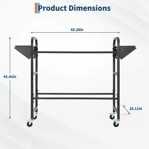 Adjustable 2-Tier Heavy Duty Rolling Tire Storage Rack, Steel Garage Tire Organizer with Locking Swivel Casters, 500 Lbs Capacity Tire Shelf Stand for SUV Truck Tires, 45x41x18 Inches