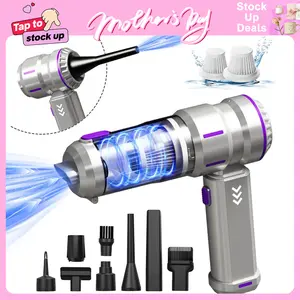 【mothersday】Belibuy S11 Pro Car Vacuum Cleaner, 4-in-1 Portable Mini Cordless Vacuum Cleaner, 19,000 Pa Suction Power, USB-C Charging, 2 Suction Modes, Handheld Vacuum Cleaner, Ideal for Small Spaces, Cars, Desks, and Keyboards (Premium Silver)