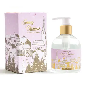 ROMIIE ZOI Christmas Liquid Hand Soap with Gift Box - Snowy Christmas, Infused with Falling Snow Aroma -260ml/ 9 fl.oz - Christmas Gifts for Women/Her
