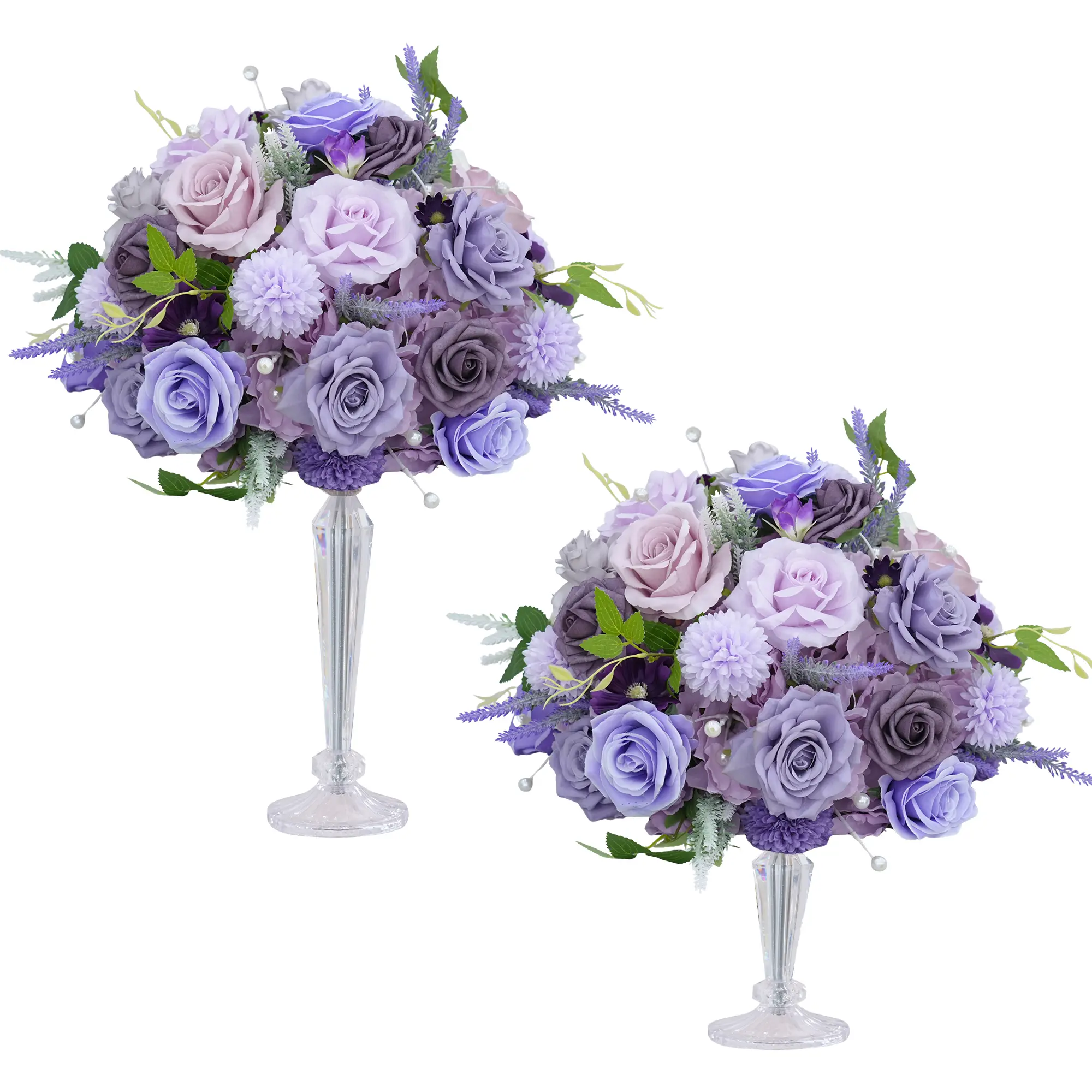S-A8992 2pcs Purple Lavender Rose Flower Ball Table Centerpiece Wedding Decor Props