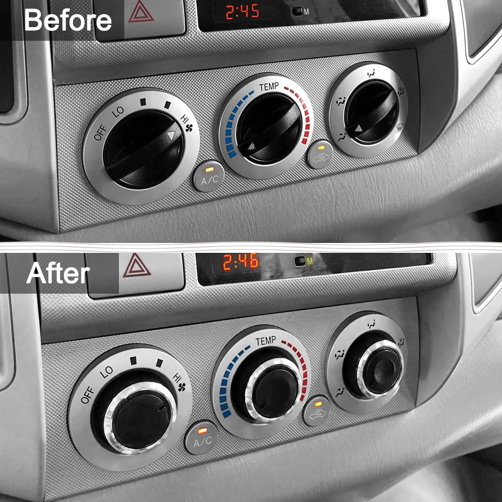 MELLOW MORNINGS Compatible with Toyota Tacoma 2005-2015 A/C Air Conditioning Control Knob Button, HVAC Control Knob Tacoma Heater Temperature HVAC Fan Control Knob - (A Set of 3 Knobs)