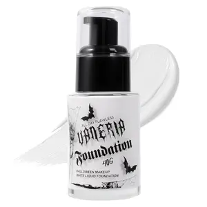 White Foundation Makeup for Goth Looks | Waterproof Full Coverage White Face Paint for Alternative, Vampire, Emo & Cosplay Makeup 30ML