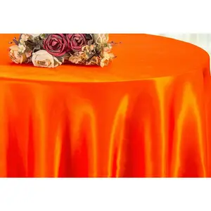 90" Seamless Round Satin Tablecloth - Orange (1pc)