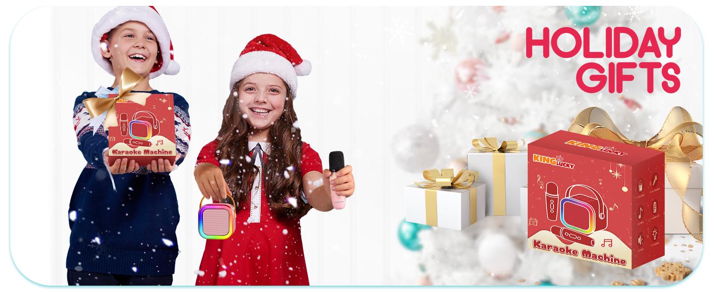 Mini Karaoke Machine for Kids Adults, Portable Bluetooth Speaker with 2 Wireless Microphones,Toys Birthday Gifts for Girls Ages 4, 5, 6, 7, 8,9,10,11,12+ Family Home Party (Purple)