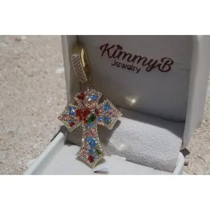 Golden Gemstone Cross